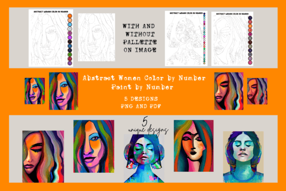 Abstract Women Color by Number: A Creative Escape