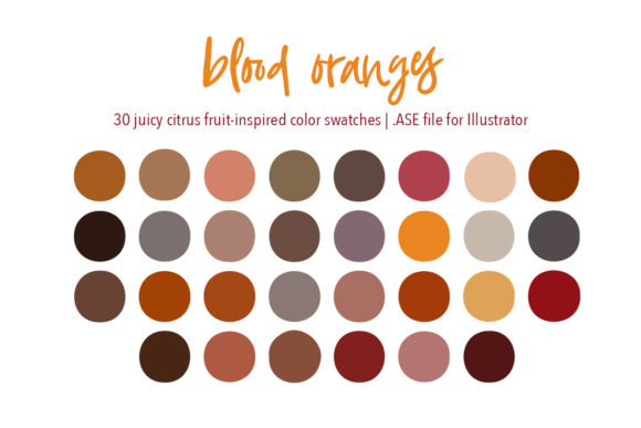 Blood Oranges Illustrator Color Palette: A Modern Swatch Collection