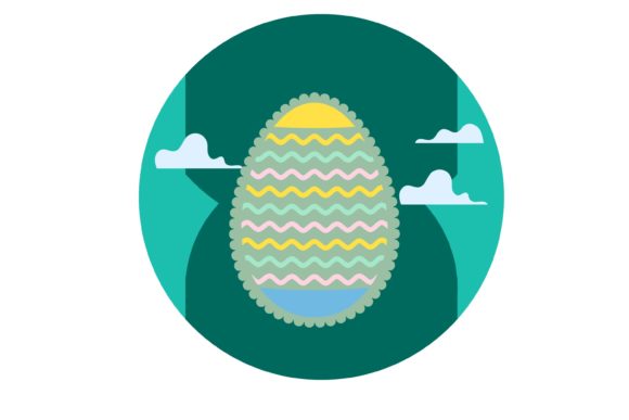 Blue Easter Egg Scalloped Design: A Fresh Take on Festive Graphics