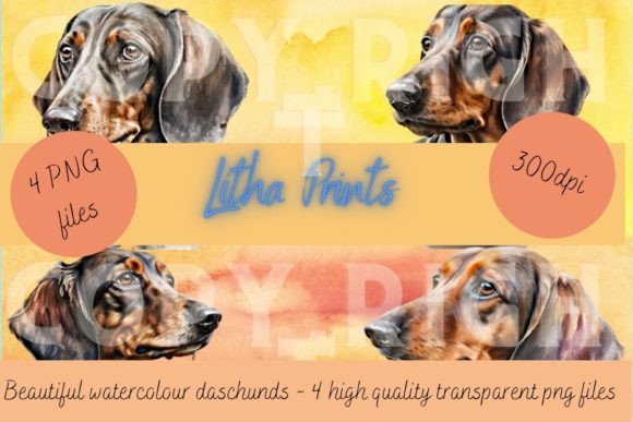 Charming Watercolour Dachshunds for Creative Projects