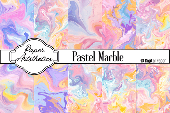 Elevate Your Projects with Pastel Color Marble Digital Paper