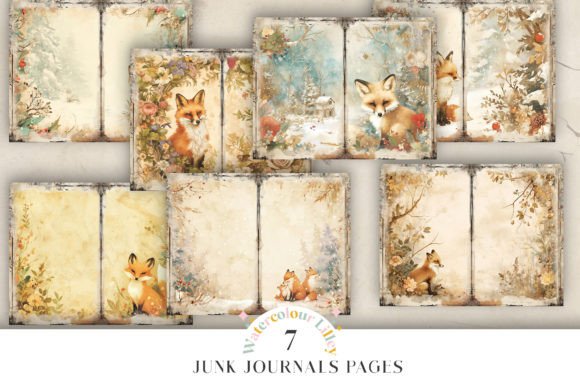 Embrace Woodland Charm with Fox Watercolour Junk Journal Pages