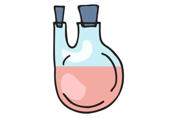 Exploring the Two Neck Laboratory Glass Color Doodle I