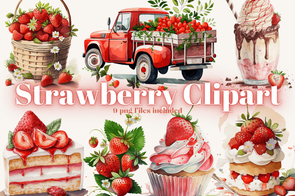 Fresh & Versatile: Using Watercolour Strawberries Clipart