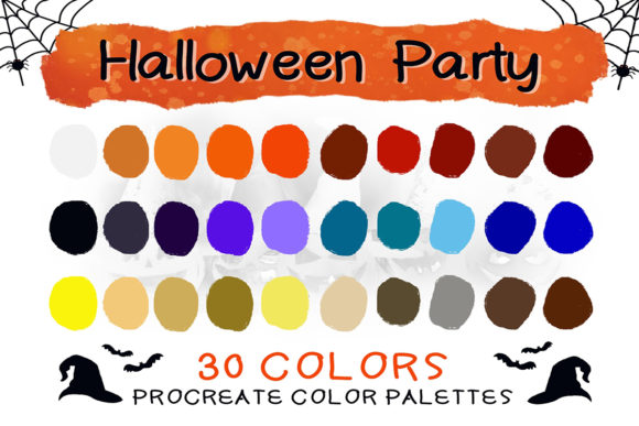Halloween Party Procreate Color Palettes: Spooky Orange Tones for iPad