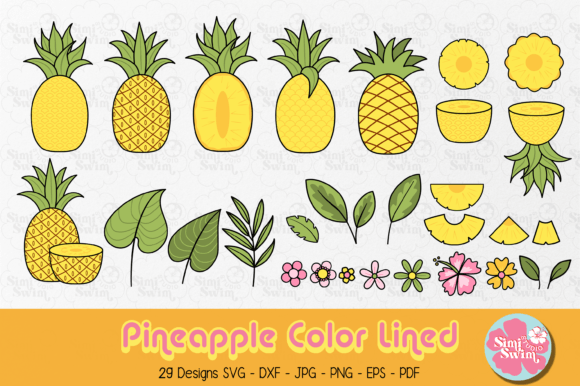 Pineapple Color Lined Svg: Elevate Your Summer Branding