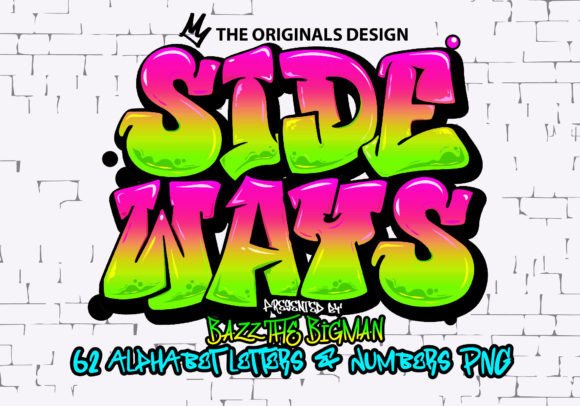 Sideways Alphabet Pink Green Color: A Vibrant Design Asset