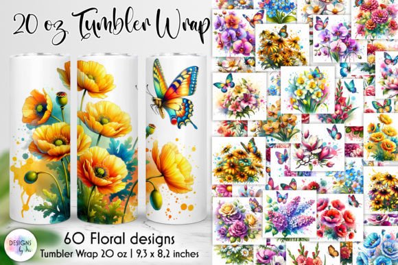 Watercolour Flowers Tumbler Wrap Bundle: Elevate Your Craft